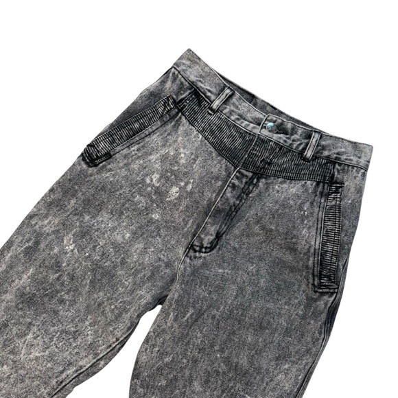 Vtg 90’s/Y2K Squeeze Black /Gray Acid Wash Jeans High Waist Tapered Leg Jeans - Picture 9 of 14